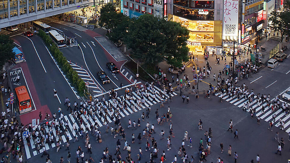 Tokios berühmteste Kreuzung in Shibuya