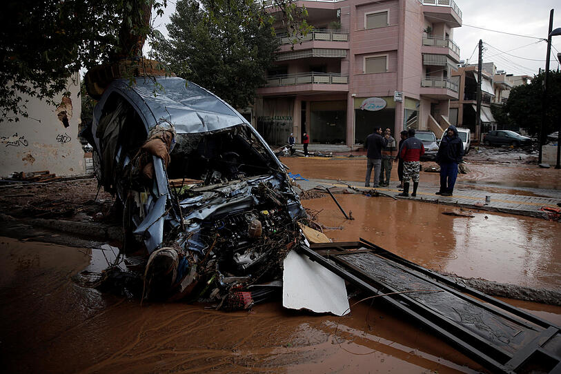 Zerstörung nach starken Regenfällen in Griechenland