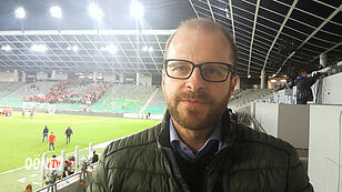 EM-Qualifaikation: OÖN-Sportredakteur Harald Bartl aus Laibach/Slowenien