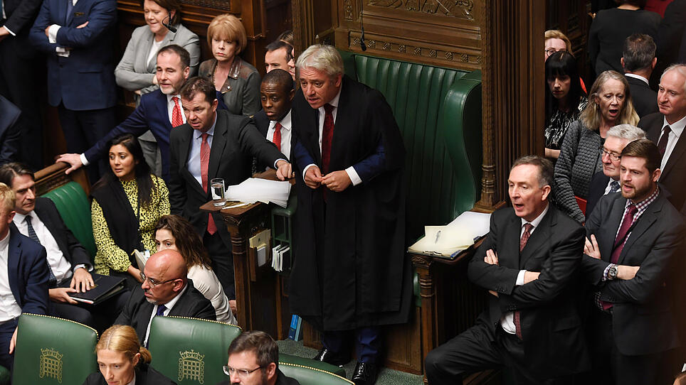 Britain's House Speaker Bercow stands ahead of "Super Saturday" Brexit deal vote in London