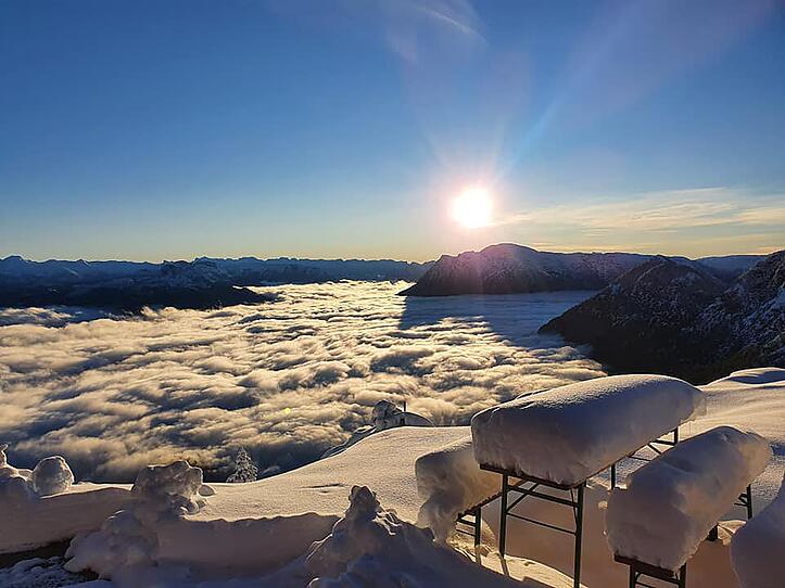 Wintereinbruch in Oberösterreichs Bergen